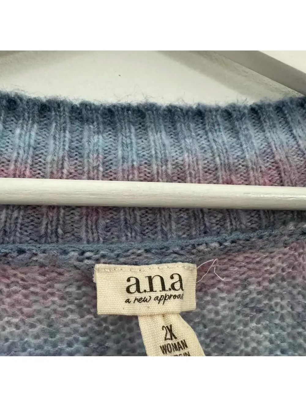 A.N.A Women’s V-Neck Striped Sweater Size 2X
